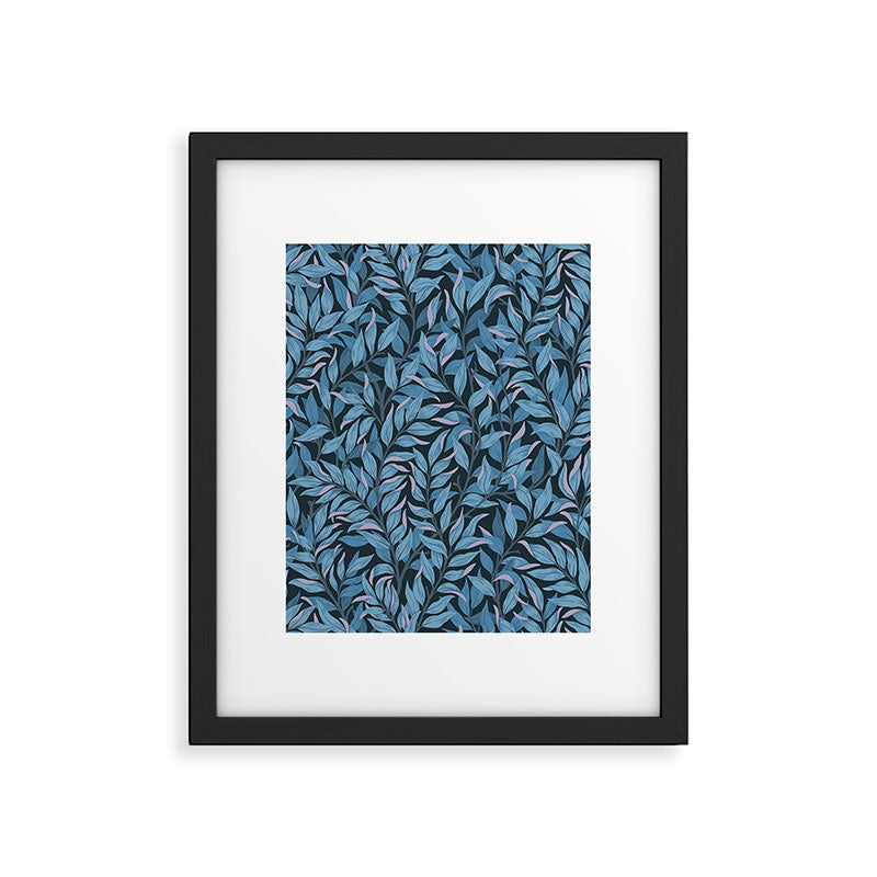 Romantic Botanica - Foliage in Dark Blue Framed Art Print Gallery Image 5