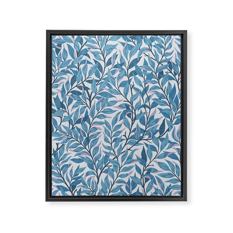 Romantic Botanica - Foliage in Light Blue Framed Canvas Print Gallery Image 6