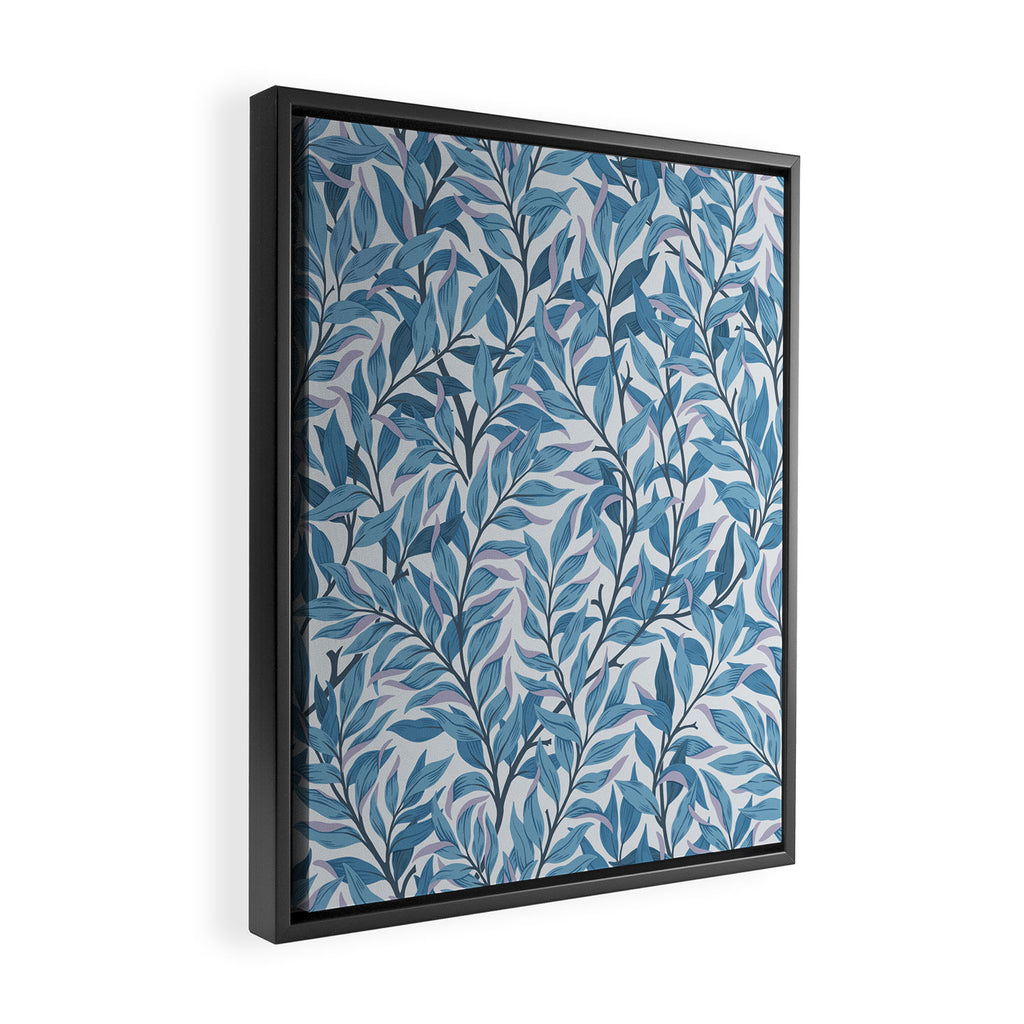 Romantic Botanica - Foliage in Light Blue Framed Canvas Print Gallery Image 2