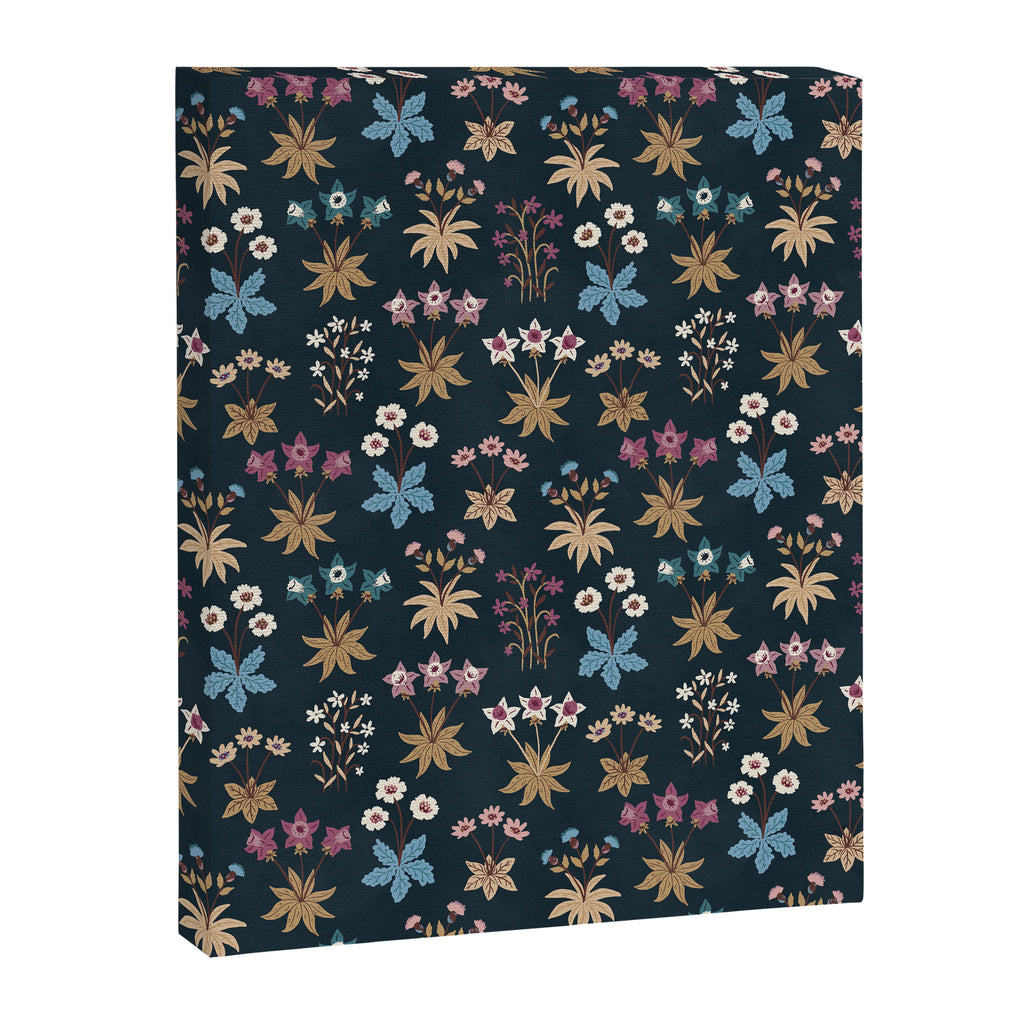 Romantic Botanica - Tapestry Bouquet in Navy Canvas Print Gallery Image 6