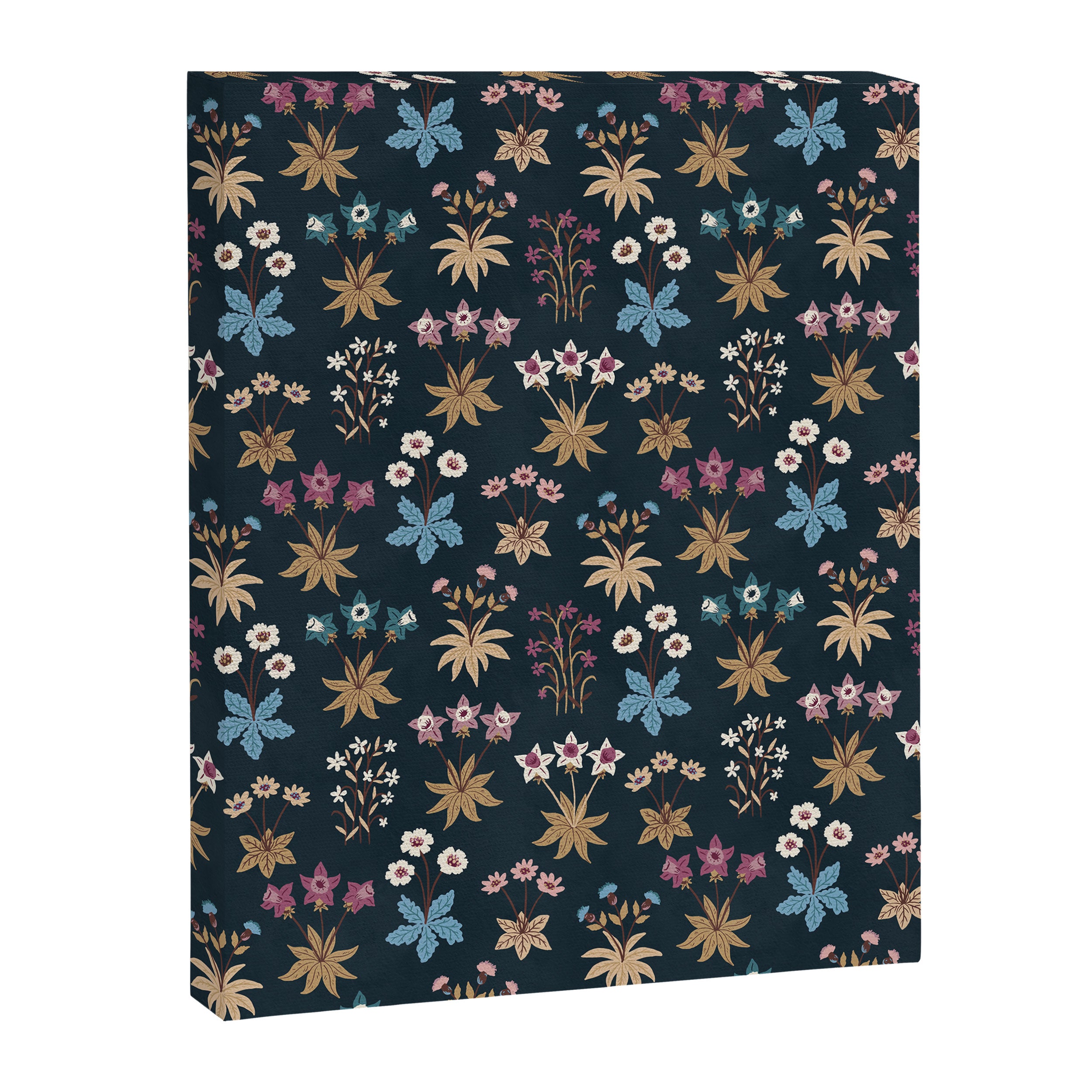 Romantic Botanica - Tapestry Bouquet in Navy Canvas Print Gallery Image 6