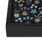 Romantic Botanica - Tapestry Bouquet in Navy Framed Canvas Print Gallery Image 3