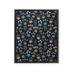 Romantic Botanica - Tapestry Bouquet in Navy Framed Canvas Print Gallery Image 6
