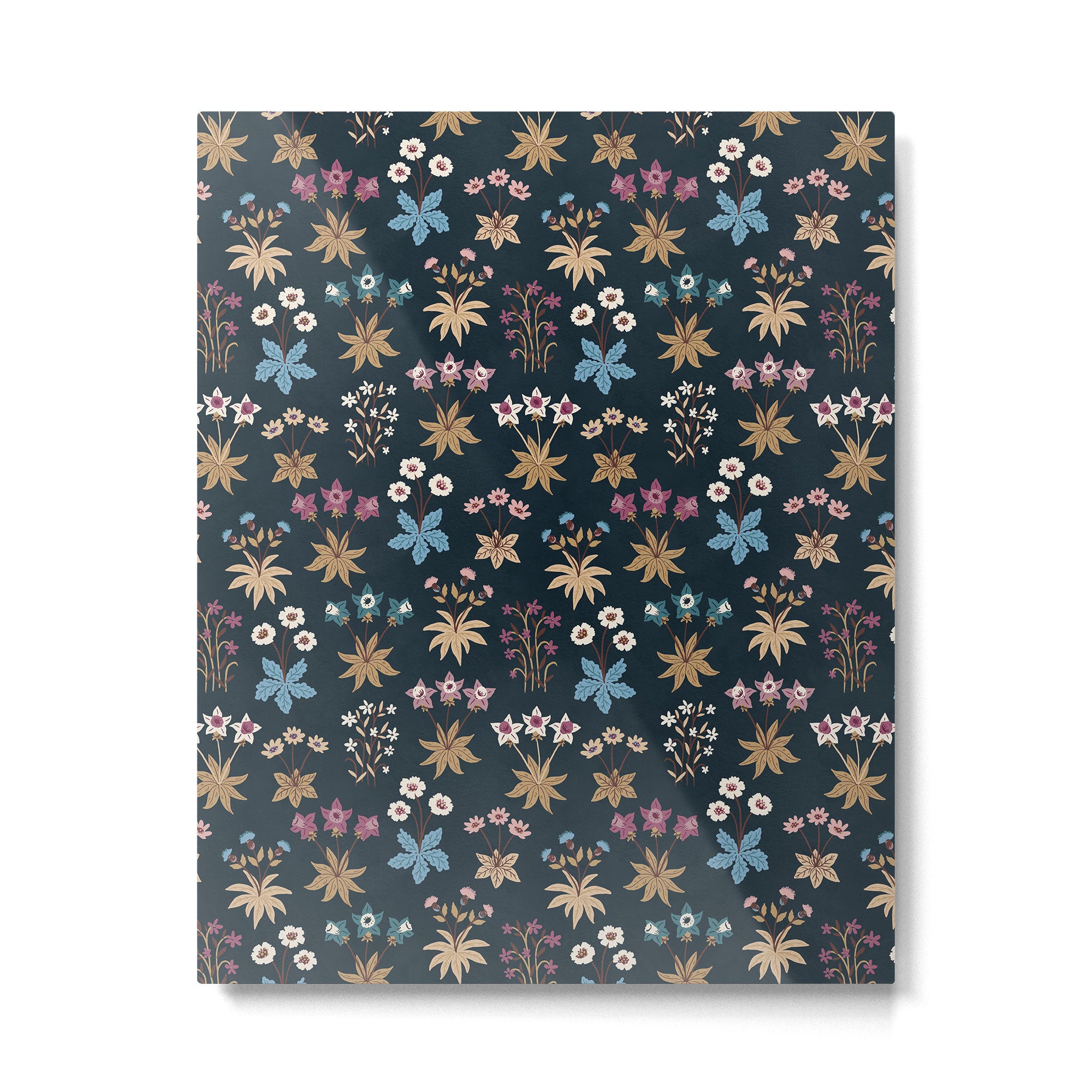 Romantic Botanica - Tapestry Bouquet in Navy Metal Print Gallery Image 4