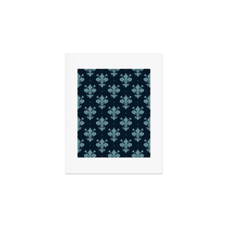 Royal Fleur De Lis In Navy Art Print Gallery Image 1