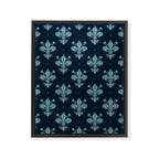 Royal Fleur De Lis In Navy Framed Canvas Print Gallery Image 8