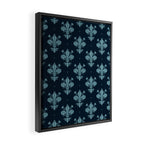 Royal Fleur De Lis In Navy Framed Canvas Print Gallery Image 2