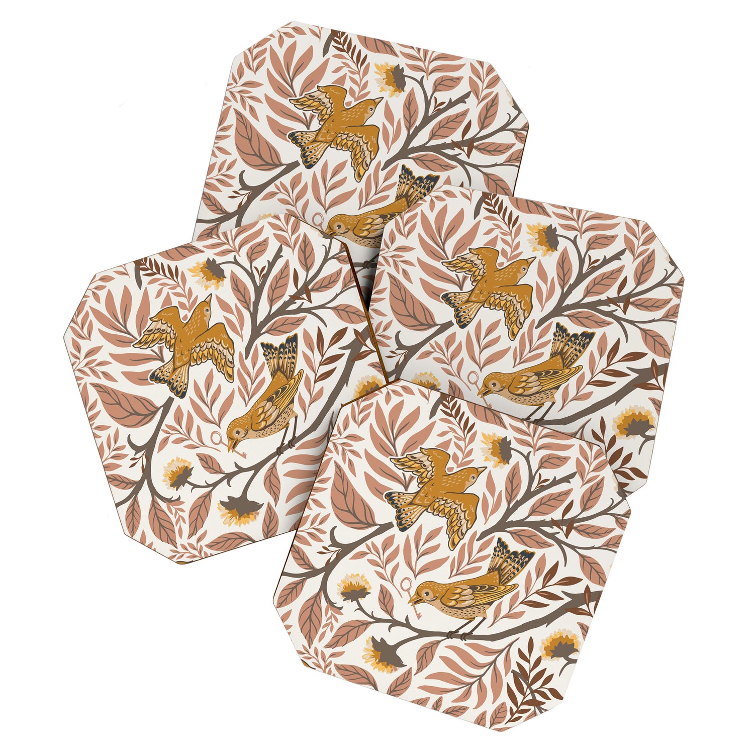 Secret Garden Birds - Neutral  Coaster Gallery Image 1