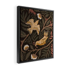 Secret Garden Spring Birds - Forest Green Framed Canvas Print Gallery Image 2