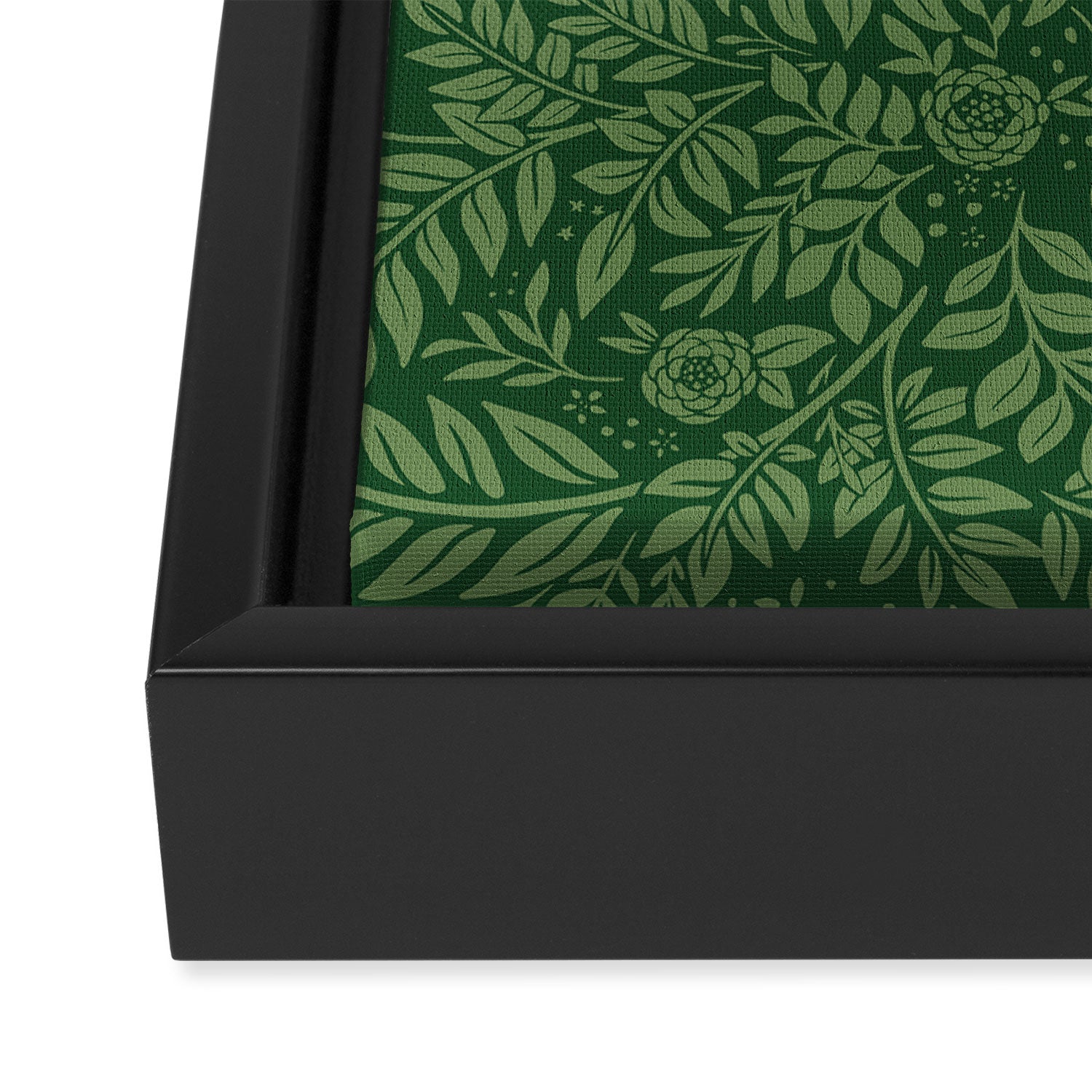 Spring Cheetah Pattern - Forest Green Framed Canvas Print Gallery Image 3