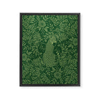 Spring Cheetah Pattern - Forest Green Framed Canvas Print Gallery Image 6