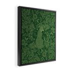 Spring Cheetah Pattern - Forest Green Framed Canvas Print Gallery Image 2
