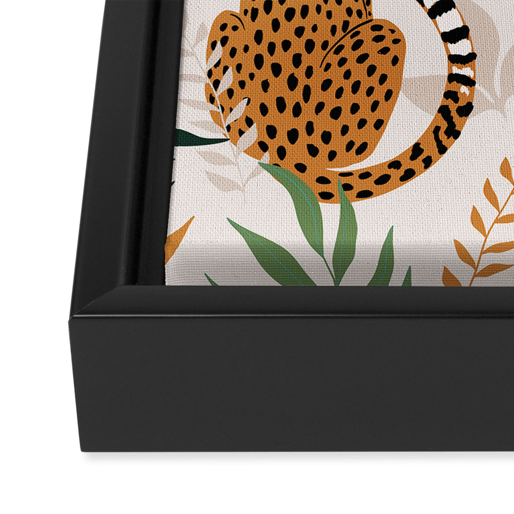 Spring Cheetah Pattern I - Green and Yellow Framed Canvas Print Gallery Image 3