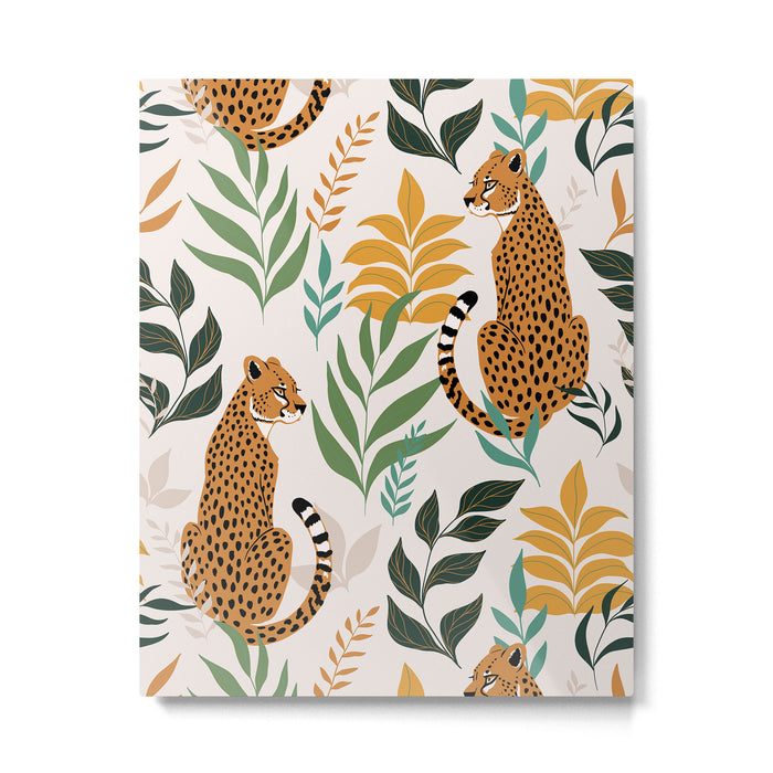 Spring Cheetah Pattern I - Green and Yellow Metal Print Gallery Image 1