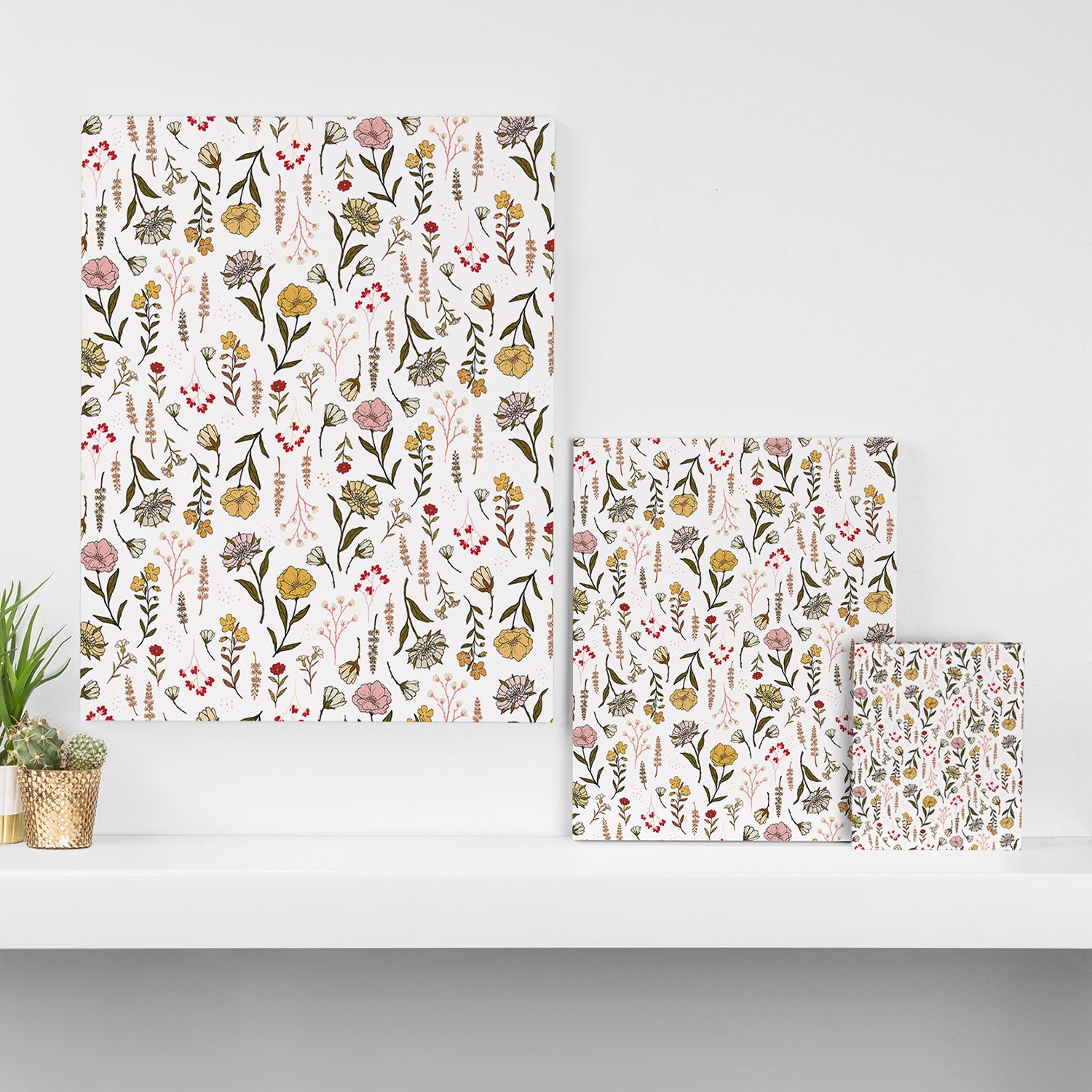 Spring Garden Flower Collection - White Canvas Print Gallery Image 3