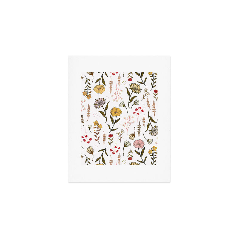 Spring Garden Flower Collection - White Art Print Gallery Image 1