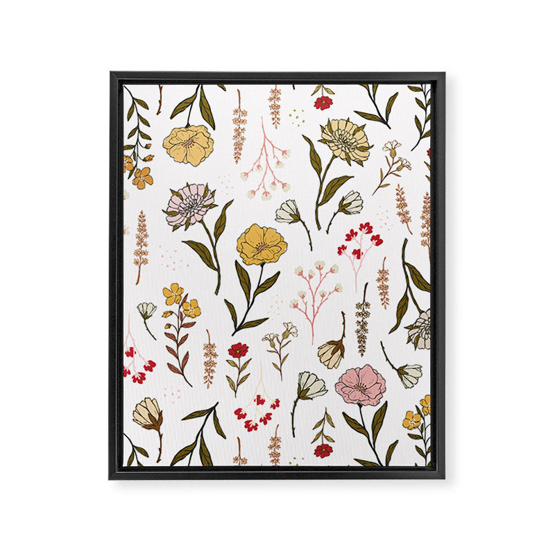 Spring Garden Flower Collection - White Framed Canvas Print Gallery Image 8
