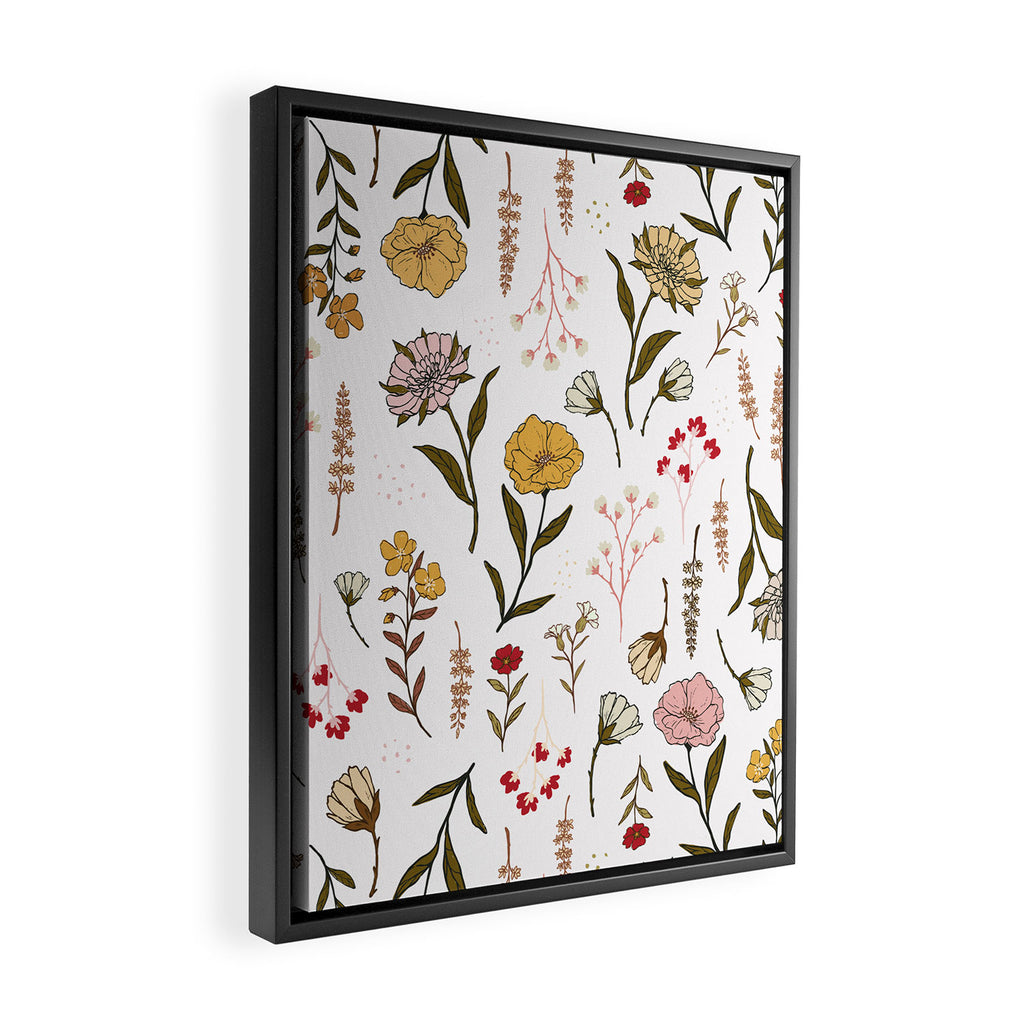 Spring Garden Flower Collection - White Framed Canvas Print Gallery Image 2