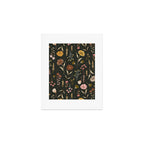 Spring Garden Flower Collection - Charcoal Black Art Print Gallery Image 1