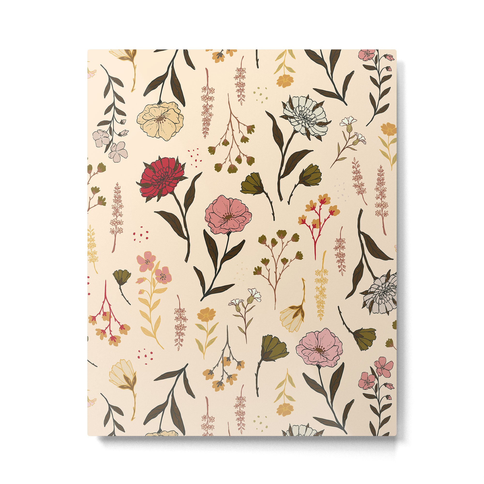 Spring Garden Flower Collection - Cream Metal Print Gallery Image 6