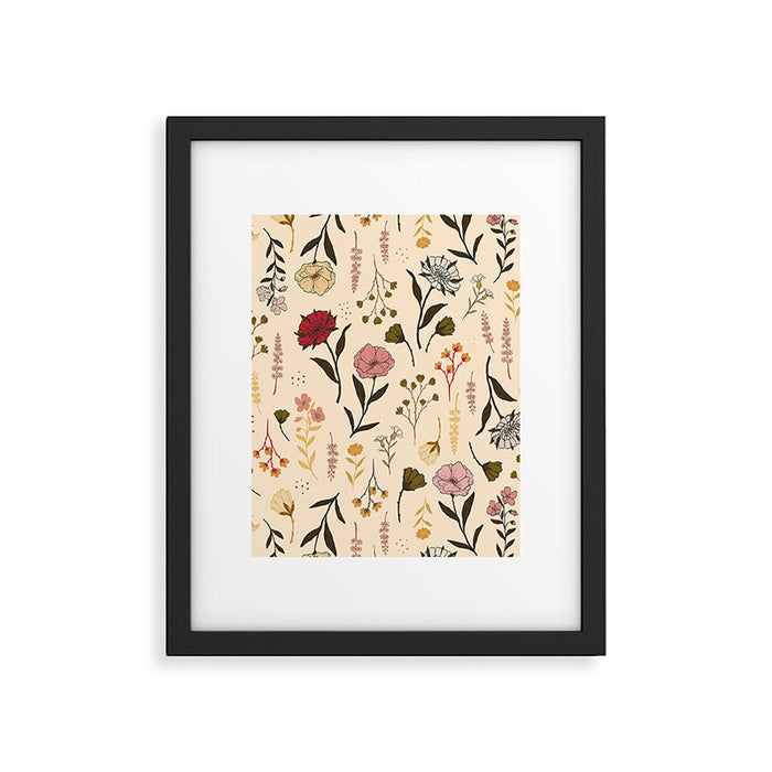 Spring Garden Flower Collection - Cream Framed Art Print Gallery Image 1