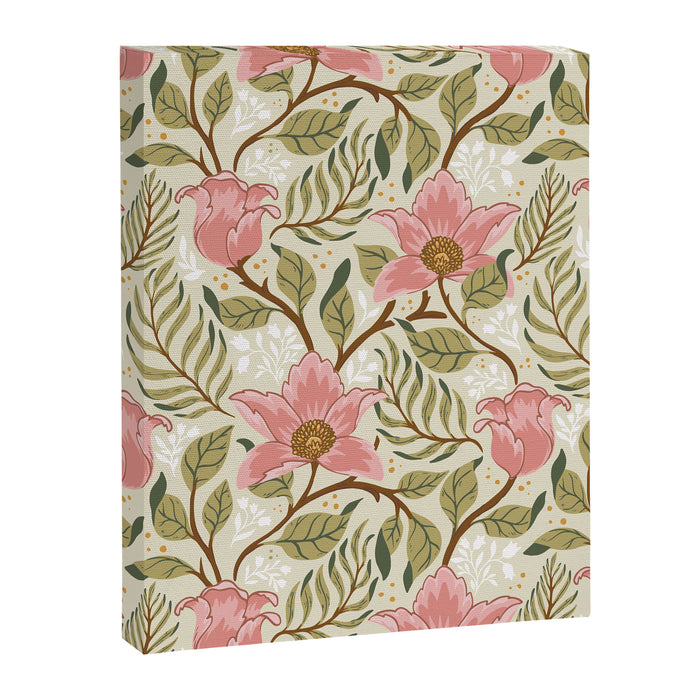 Spring Garden Flowers - Pink and Green Canvas Print Gallery Image 1
