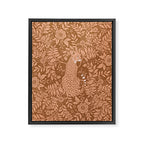 Summer Cheetah Floral Pattern - Fawn Brown Framed Canvas Print Gallery Image 6