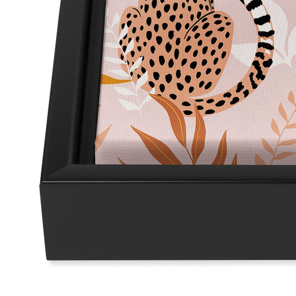 Summer Cheetah Pattern I - Terracotta  Framed Canvas Print Gallery Image 3