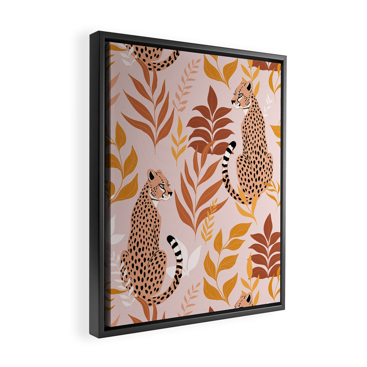 Summer Cheetah Pattern I - Terracotta  Framed Canvas Print Gallery Image 2