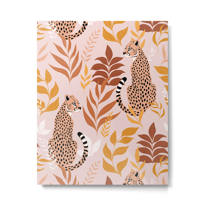 Summer Cheetah Pattern I - Terracotta  Metal Print Gallery Image 1