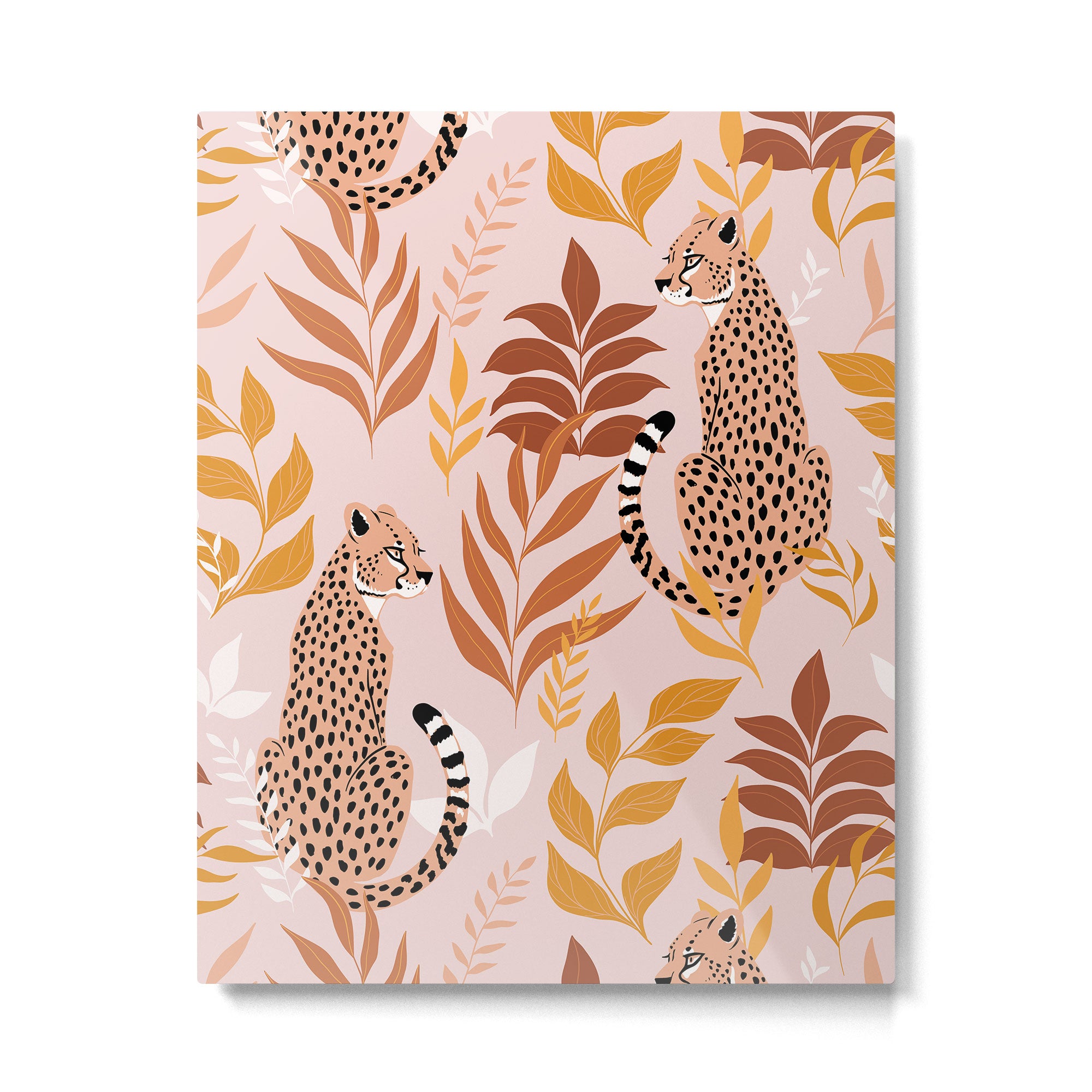 Summer Cheetah Pattern I - Terracotta  Metal Print Gallery Image 4