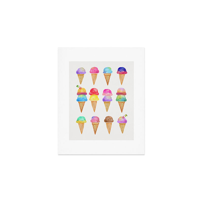 Summer Ice Cream Cones Art Print Gallery Image 1