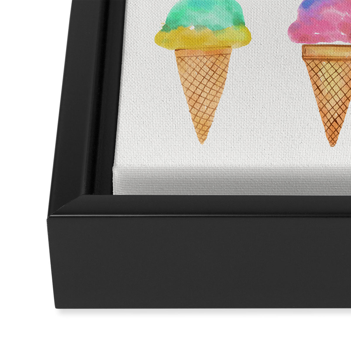 Summer Ice Cream Cones Framed Canvas Print Gallery Image 3