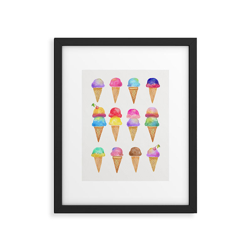 Summer Ice Cream Cones Framed Art Print Gallery Image 5