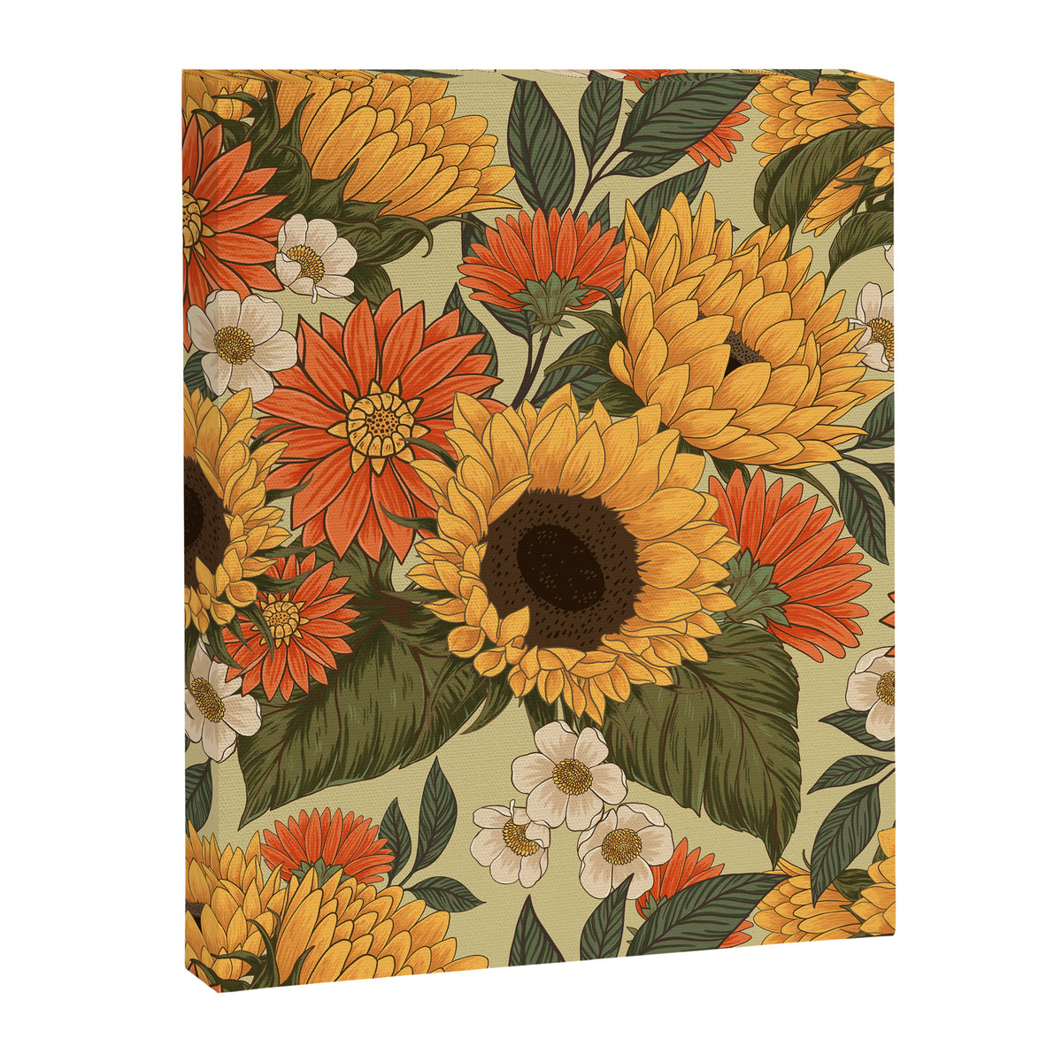 Sunflowers - Tranquill Green Canvas Print Gallery Image 6