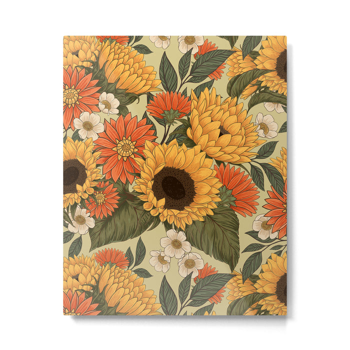 Sunflowers - Tranquill Green Metal Print Gallery Image 1