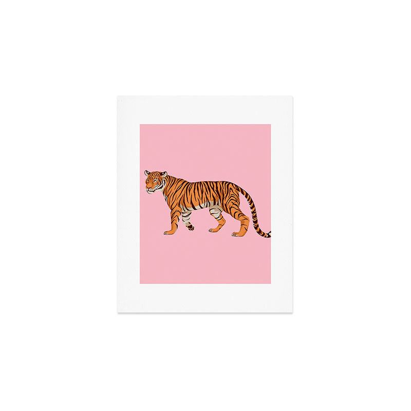 Tiger - Pink Art Print Gallery Image 1