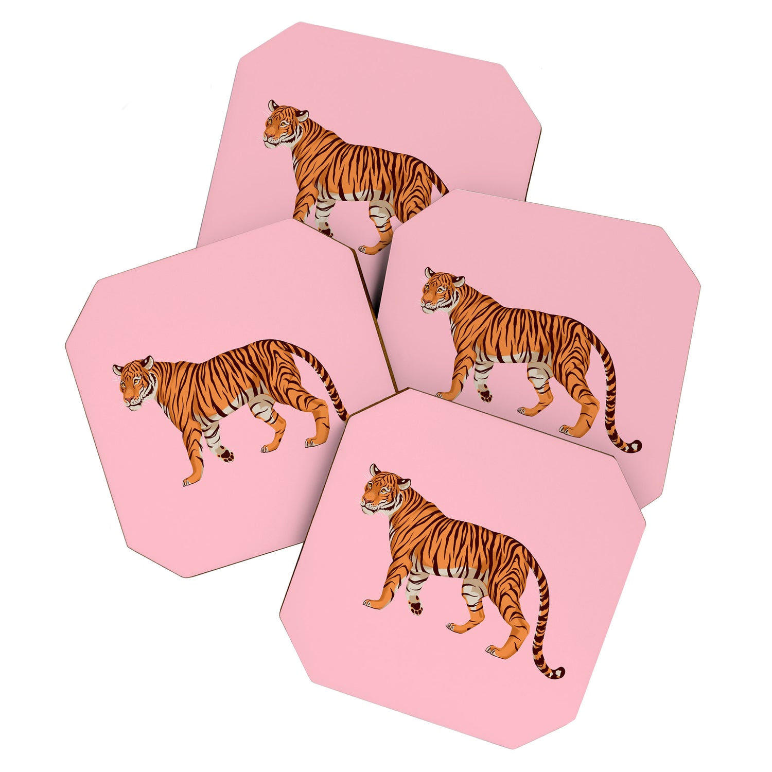 Tiger - Pink Coaster Gallery Image 1