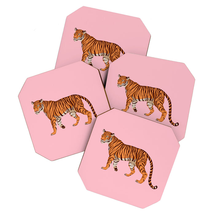 Tiger - Pink Coaster Gallery Image 1