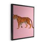 Tiger - Pink Framed Canvas Print Gallery Image 2