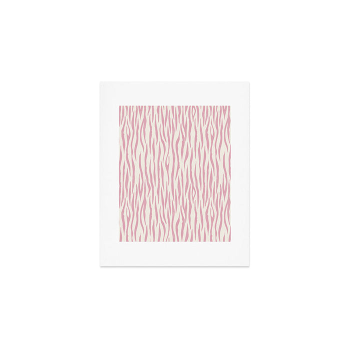 Tiger Stripes In Pink and Cream Art Print Gallery Image 1