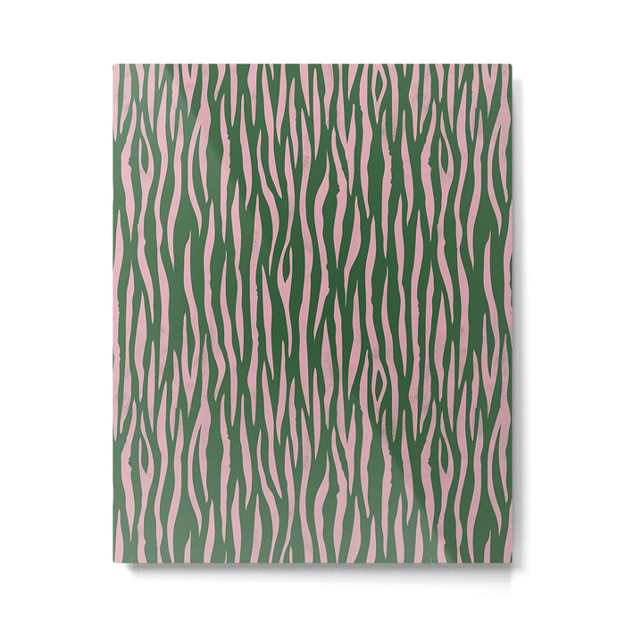 Tiger Stripes In Pink And Green Metal Print Gallery Image 1
