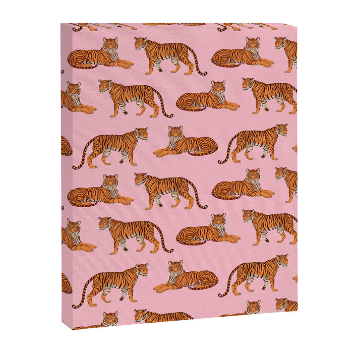 Tigers - Pink Canvas Print Gallery Image 1