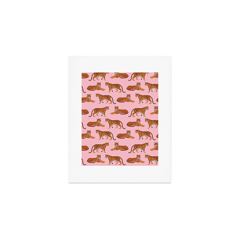 Tigers - Pink Art Print Gallery Image 1