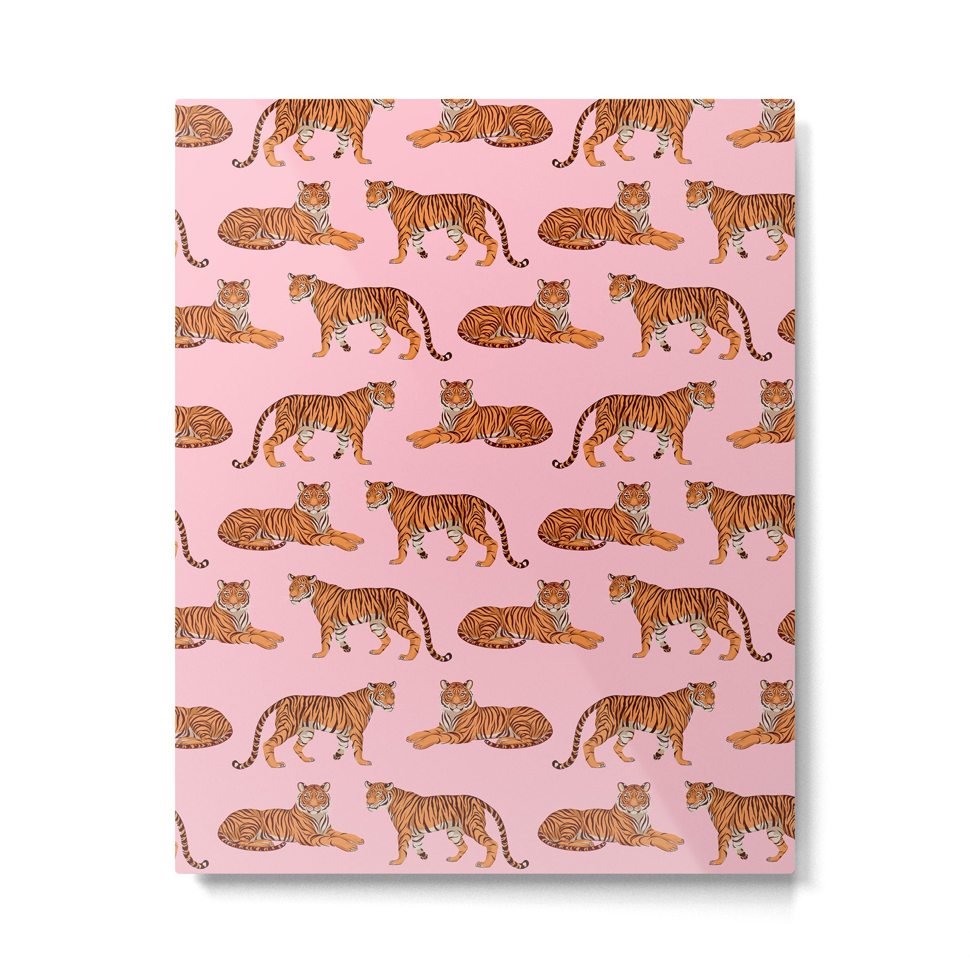 Tigers - Pink Metal Print Gallery Image 6
