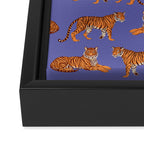 Tigers - Very Peri Framed Canvas Print Gallery Image 3