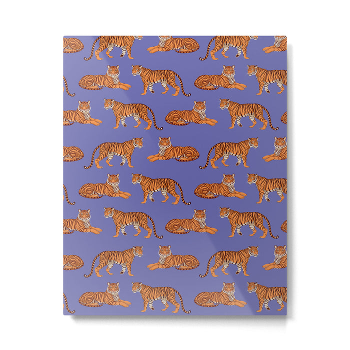 Tigers - Very Peri Metal Print Gallery Image 1
