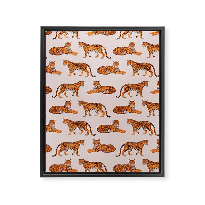 Tigers - Warm Neutral Framed Canvas Print Gallery Image 8