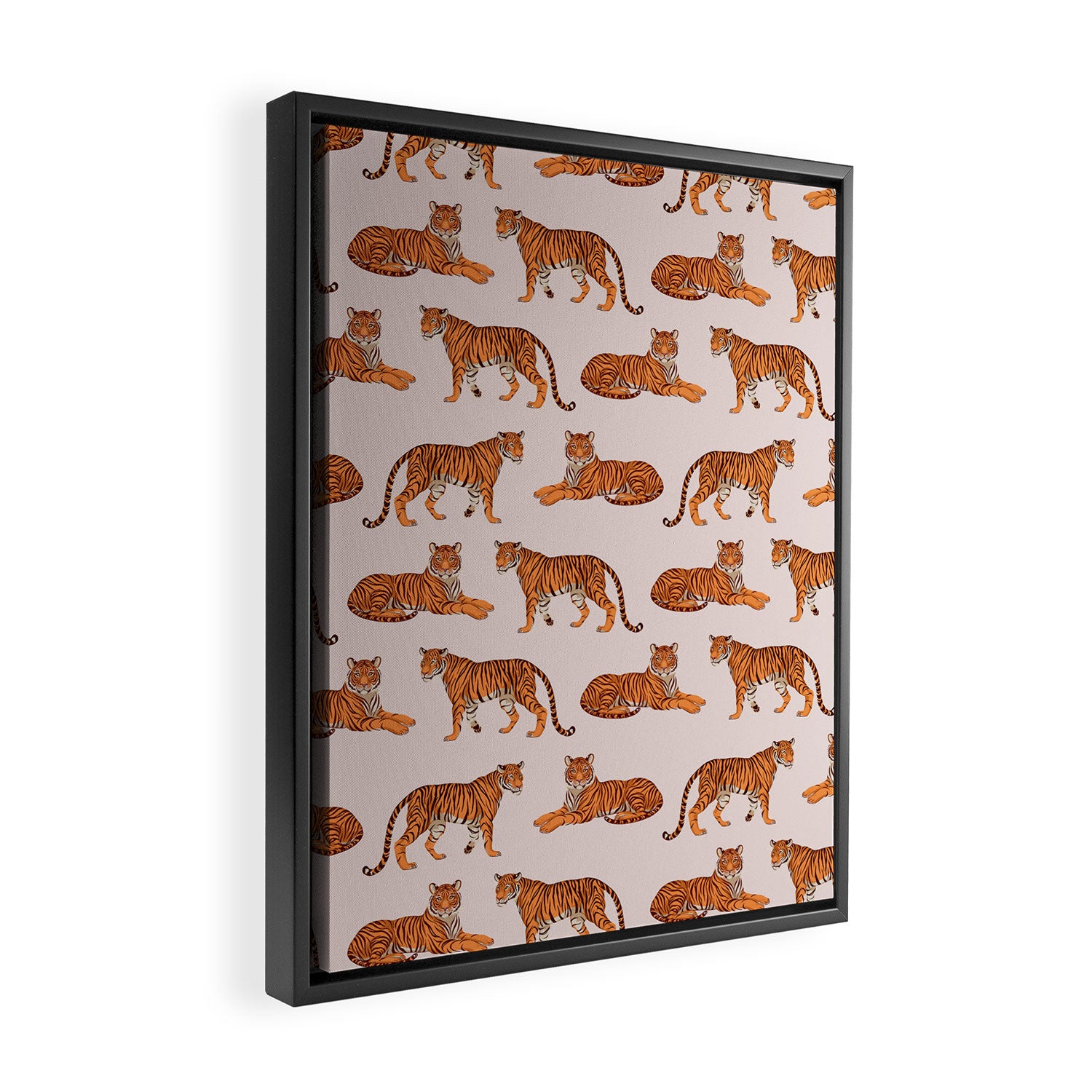 Tigers - Warm Neutral Framed Canvas Print Gallery Image 2