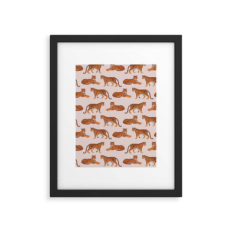 Tigers - Warm Neutral Framed Art Print Gallery Image 6